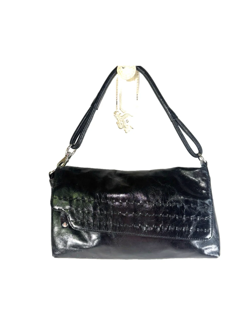 Donald J Pliner Black Leather Bag Purse